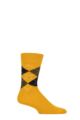 Mens 1 Pair Burlington Preston Extra Soft Feeling Argyle Socks - Yellow
