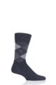 Mens 1 Pair Burlington Preston Extra Soft Feeling Argyle Socks - Charcoal / Grey