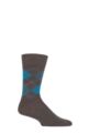 Mens 1 Pair Burlington Preston Extra Soft Feeling Argyle Socks - Charcoal / Teal
