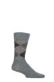 Mens 1 Pair Burlington Preston Extra Soft Feeling Argyle Socks - Grey / Black