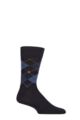 Mens 1 Pair Burlington Preston Extra Soft Feeling Argyle Socks - Navy