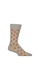 Mens 1 Pair Burlington Daybreaker Large Spots Cotton Socks - Grey