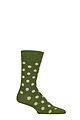 Mens 1 Pair Burlington Daybreaker Large Spots Cotton Socks - Green