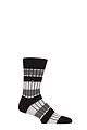 Mens 1 Pair Burlington Beaming Rugby Striped Ribbed Socks - Black
