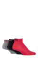 Mens and Ladies 3 Pair Puma Training Quarter Socks - Black / Red / Grey