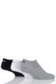 Mens and Ladies 3 Pair Puma Invisible Sneaker Socks - Black / White / Grey