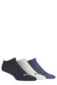 Mens and Ladies 3 Pair Puma Invisible Sneaker Socks - Navy / Grey