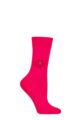 Ladies 1 Pair Burlington Frottee Plush Argyle Cotton Socks - Pink