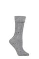 Ladies 1 Pair Burlington Cosy Wool Turn Over Top Boot Socks - Grey
