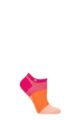 Ladies 1 Pair Burlington Net Stripe Trainer Socks - Pinks