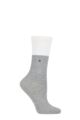 Ladies 1 Pair Burlington Organic Cotton Block Socks - Grey