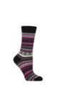 Women's 1 Pair Burlington Fair Isle Delight Wool Socks - Black