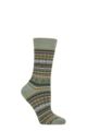 Women's 1 Pair Burlington Fair Isle Delight Wool Socks - Green