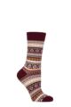Women's 1 Pair Burlington Fair Isle Delight Wool Socks - Red