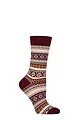 Women's 1 Pair Burlington Fair Isle Delight Wool Socks - Red