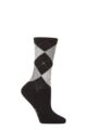 Women's 1 Pair Burlington Courtside Ribbed Cotton Socks - Black
