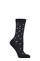 Women's 1 Pair Burlington Christmas Reindeer Cotton Socks - Navy