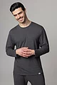 Mens 1 Pack Lazy Panda Bamboo Loungewear Selection Long Sleeved Top - Dark Charcoal Long Sleeved Top