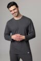 Mens 1 Pack Lazy Panda Bamboo Loungewear Selection Long Sleeved Top - Dark Charcoal Long Sleeved Top