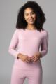 Women's 1 Pack Lazy Panda Bamboo Loungewear Selection Long Sleeved Top - Pale Pink Long Sleeved Top