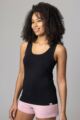 Women's 1 Pack Lazy Panda Bamboo Loungewear Selection Vest Top - Black Vest Top