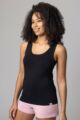 Ladies 1 Pack Lazy Panda Bamboo Loungewear Selection Vest Top - Black Vest Top