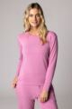 Women's 1 Pack Lazy Panda Bamboo Loungewear Selection Long Sleeved Top - Pink Long Sleeved Top