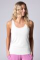 Women's 1 Pack Lazy Panda Bamboo Loungewear Selection Vest Top - White Vest Top