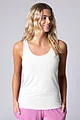 Women's 1 Pack Lazy Panda Bamboo Loungewear Selection Vest Top - White Vest Top