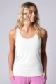 Ladies 1 Pack Lazy Panda Bamboo Loungewear Selection Vest Top - White Vest Top