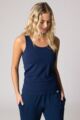 Women's 1 Pack Lazy Panda Bamboo Loungewear Selection Vest Top - Navy Vest Top