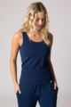 Ladies 1 Pack Lazy Panda Bamboo Loungewear Selection Vest Top - Navy Vest Top