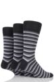 Mens 3 Pair Jockey Casual Stripe Cotton Socks - Grey