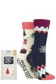 Ladies 2 Pair Totes Originals Slipper Socks - Festive