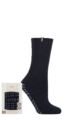 Ladies 1 Pair Totes Recycled Thermal Brushed Slipper Socks - Navy