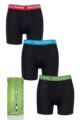 Mens 3 Pack SOCKSHOP Lazy Panda Bamboo Boxer Shorts - Black / Red / Green