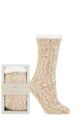 Ladies 1 Pair Totes Cable Twist Slipper Socks - Cream