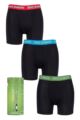Mens 3 Pack SOCKSHOP Lazy Panda Bamboo Boxer Shorts - Black / Red / Green
