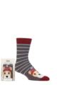 Mens 1 Pair Totes Original Novelty Slipper Socks with Grip - Puppy