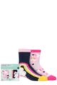Girls 2 Pair Totes Tots Originals Novelty Slipper Socks - Unicorn Rainbow