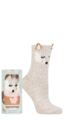 Ladies 1 Pair Totes Cosy Novelty Slipper Socks - Fox