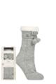 Ladies 1 Pair Totes Cable Slipper Socks - Grey