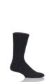 Mens and Ladies 1 Pair Glenmuir Cotton Cushioned Golf Socks - Black / Purple