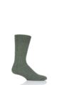 Mens and Ladies 1 Pair SOCKSHOP of London Alpaca Ribbed Boot Socks With Cushioning - Bottle Green