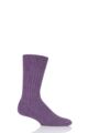 Mens and Ladies 1 Pair SOCKSHOP of London Alpaca Ribbed Boot Socks With Cushioning - Damson