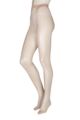 Ladies 1 Pair Falke Seidenglatt 15 Denier Transparent Shining Tights - Crystal