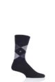 Mens 1 Pair Burlington Manchester Argyle Cotton Socks - Black