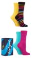 Mens and Ladies 4 Pack SOCKSHOP 40th Year Limited Edition Bamboo Gift Boxed Socks - Multi Ladies