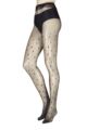 Ladies 1 Pair Falke Red Velvet All Over Heart Tights - Black