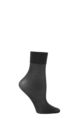 Women's 1 Pair Falke Seidenglatt 15 Denier Transparent Shining Ankle Highs - Black